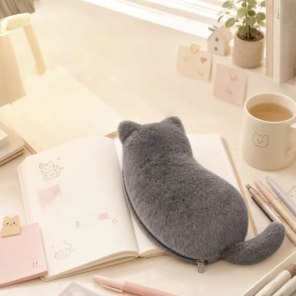 Cute Plush Cat Pencil Cases, K - đánh giá và giá Korean Skincare Routine
